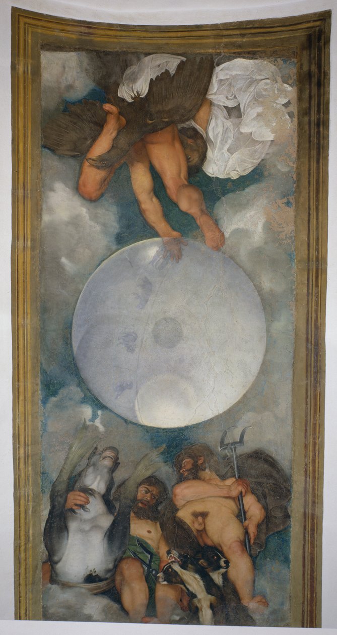 Alegorie živlů, vesmíru a znamení zvěrokruhu, 1597 (olej na omítce) (podrobnosti viz 107110) od Michelangelo Merisi Caravaggio