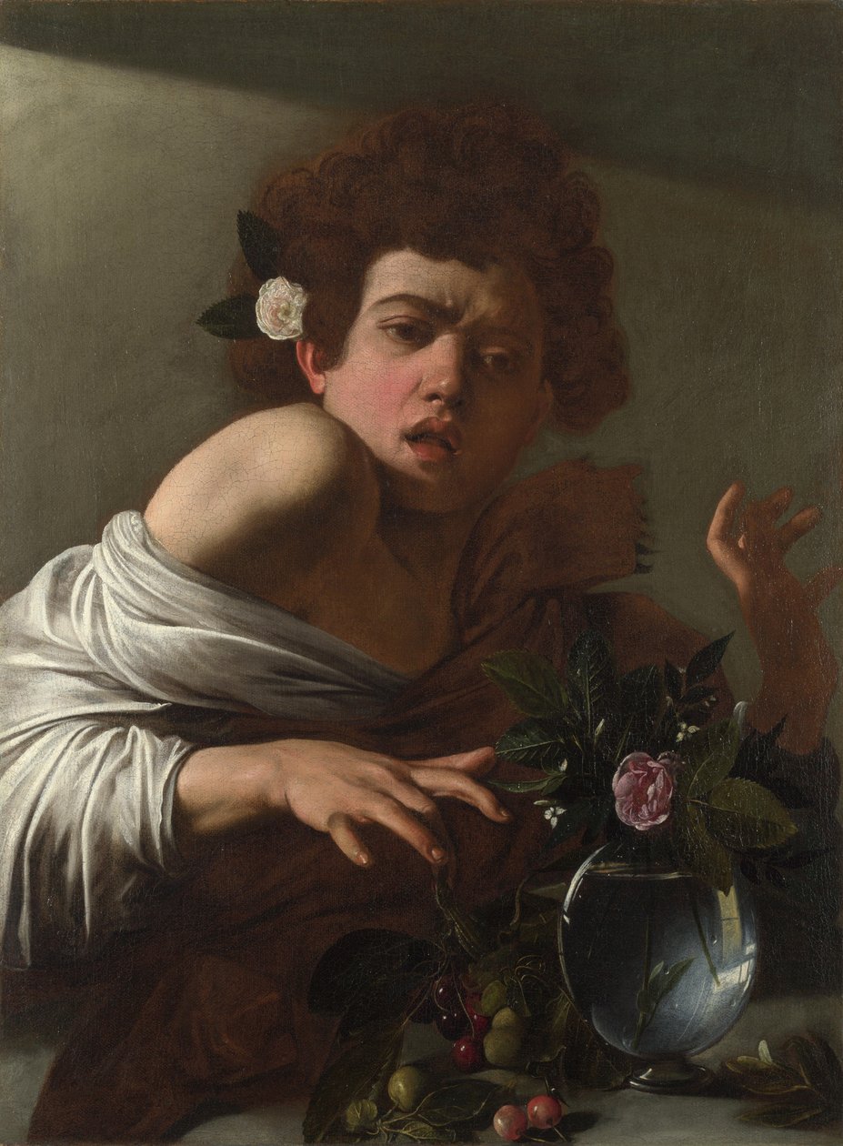 Chlapec pokousaný ještěrkou, asi 1595 od Michelangelo Merisi Caravaggio