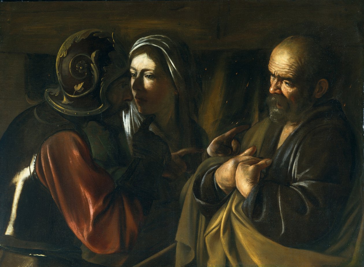 Zapření svatého Petra, 1610 od Michelangelo Merisi Caravaggio
