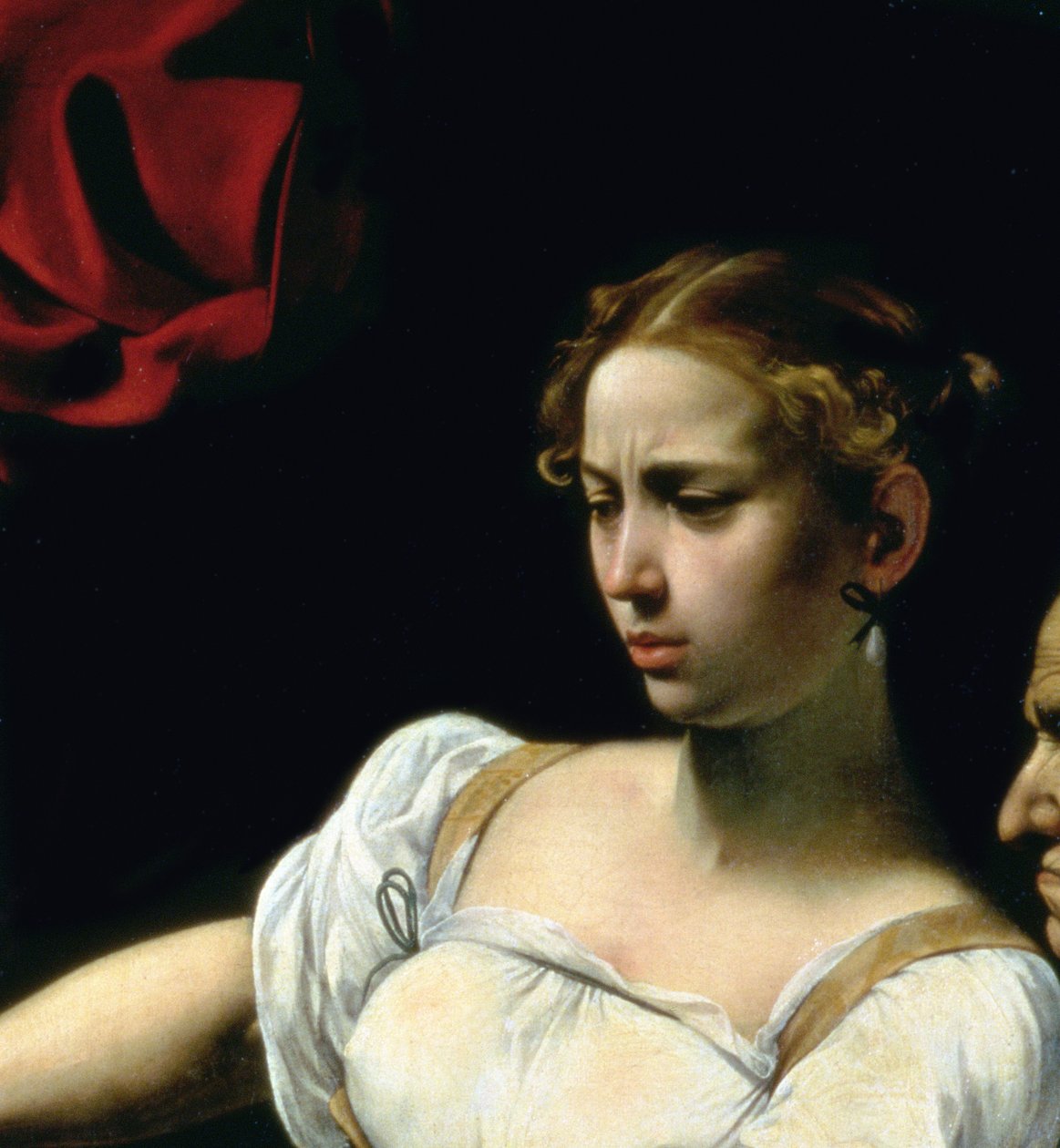 Judith a Holofernes, 1599` detail olej na plátně z 507191 od Michelangelo Merisi Caravaggio