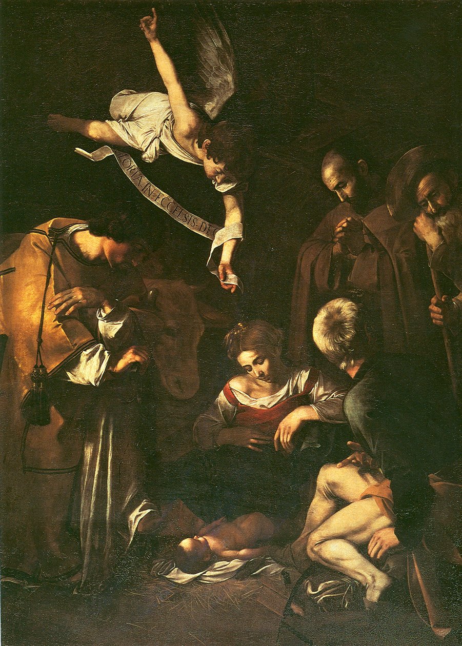 Narození Páně se svatým Františkem a svatým Vavřincem, 1609 od Michelangelo Merisi Caravaggio