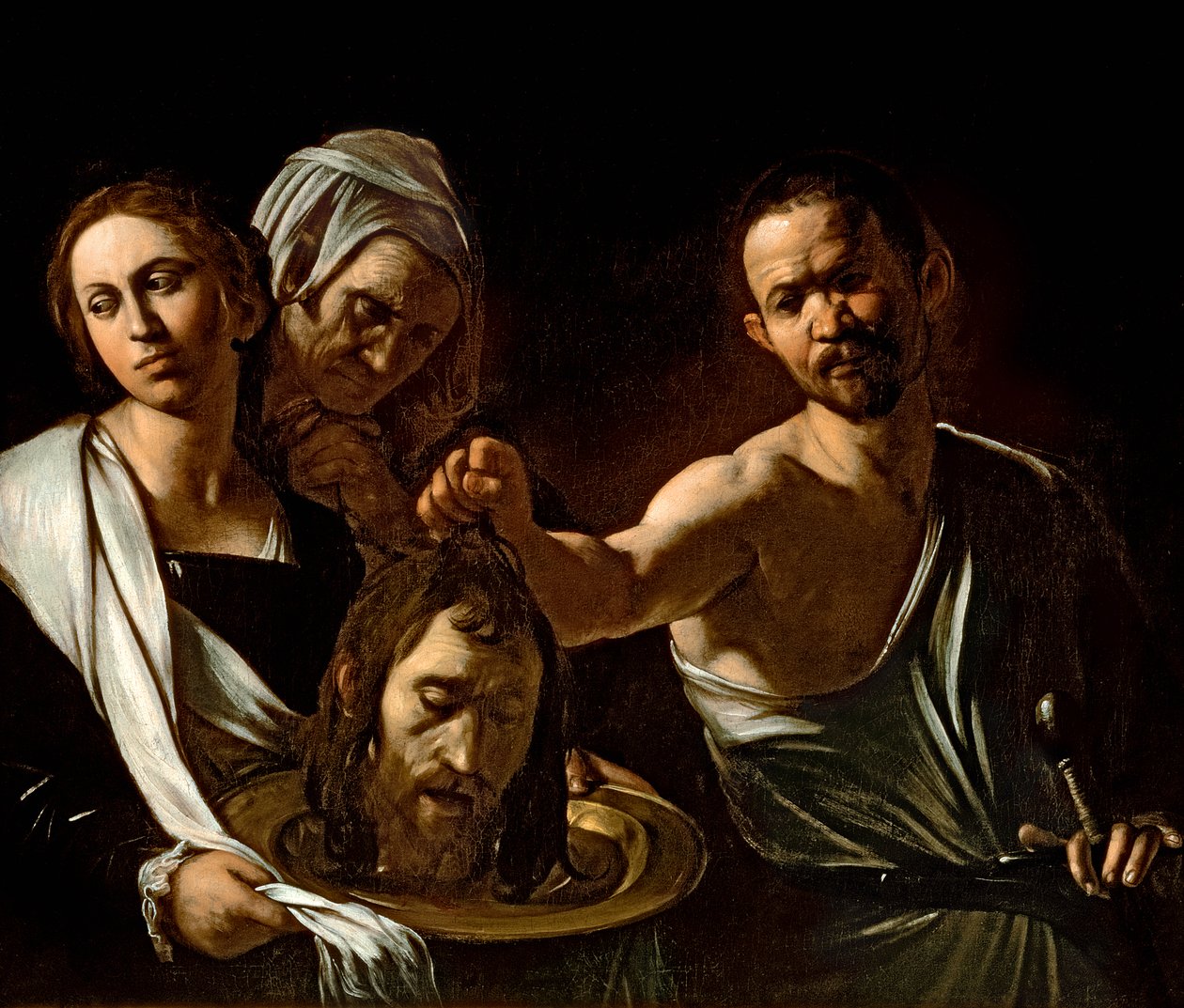 Salome přijímá hlavu svatého Jana Křtitele, 1607-10 (olej a tempera na plátně) od Michelangelo Merisi Caravaggio