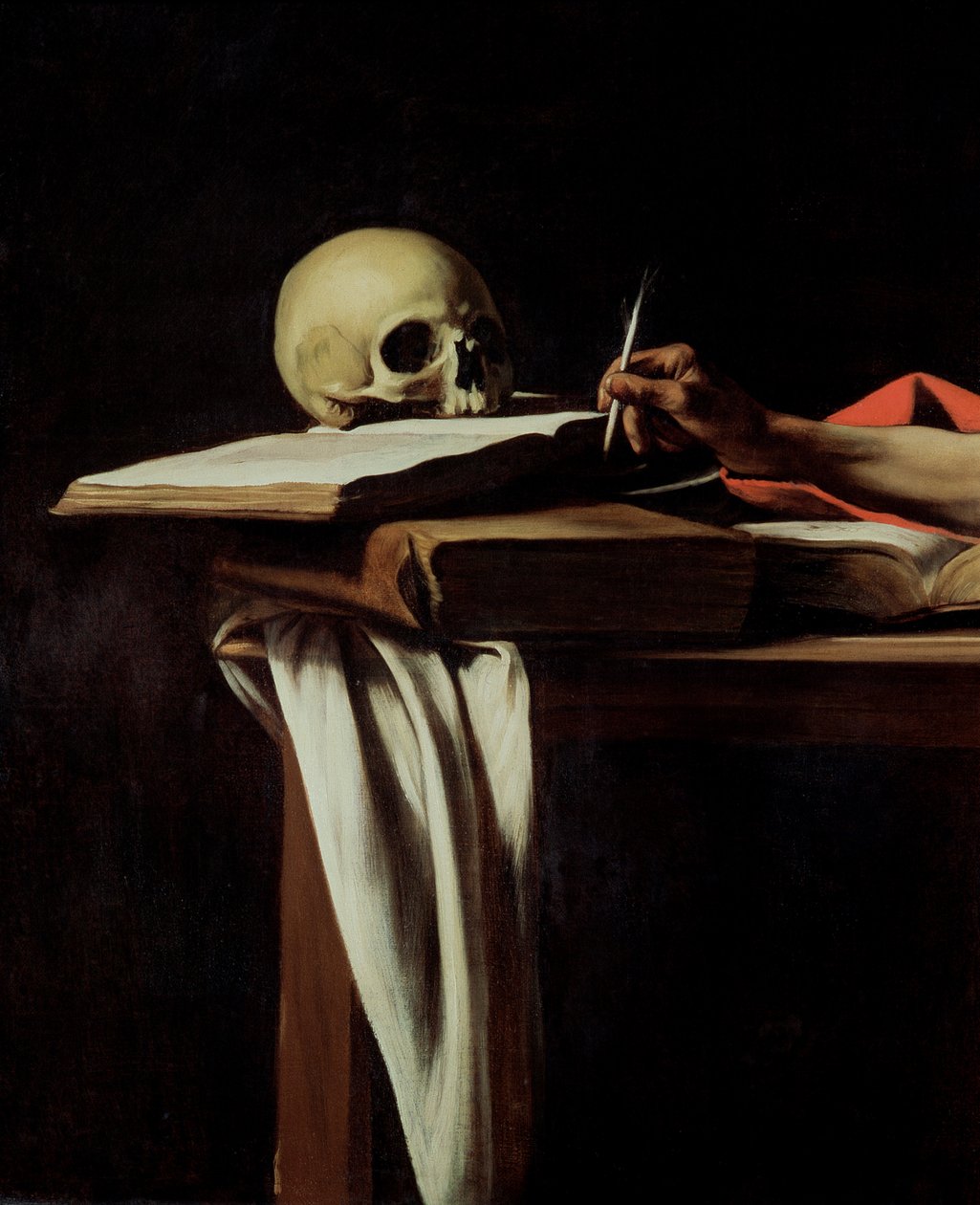 Svatý Jeroným píše, asi 1604 (detail 64911) od Michelangelo Merisi Caravaggio