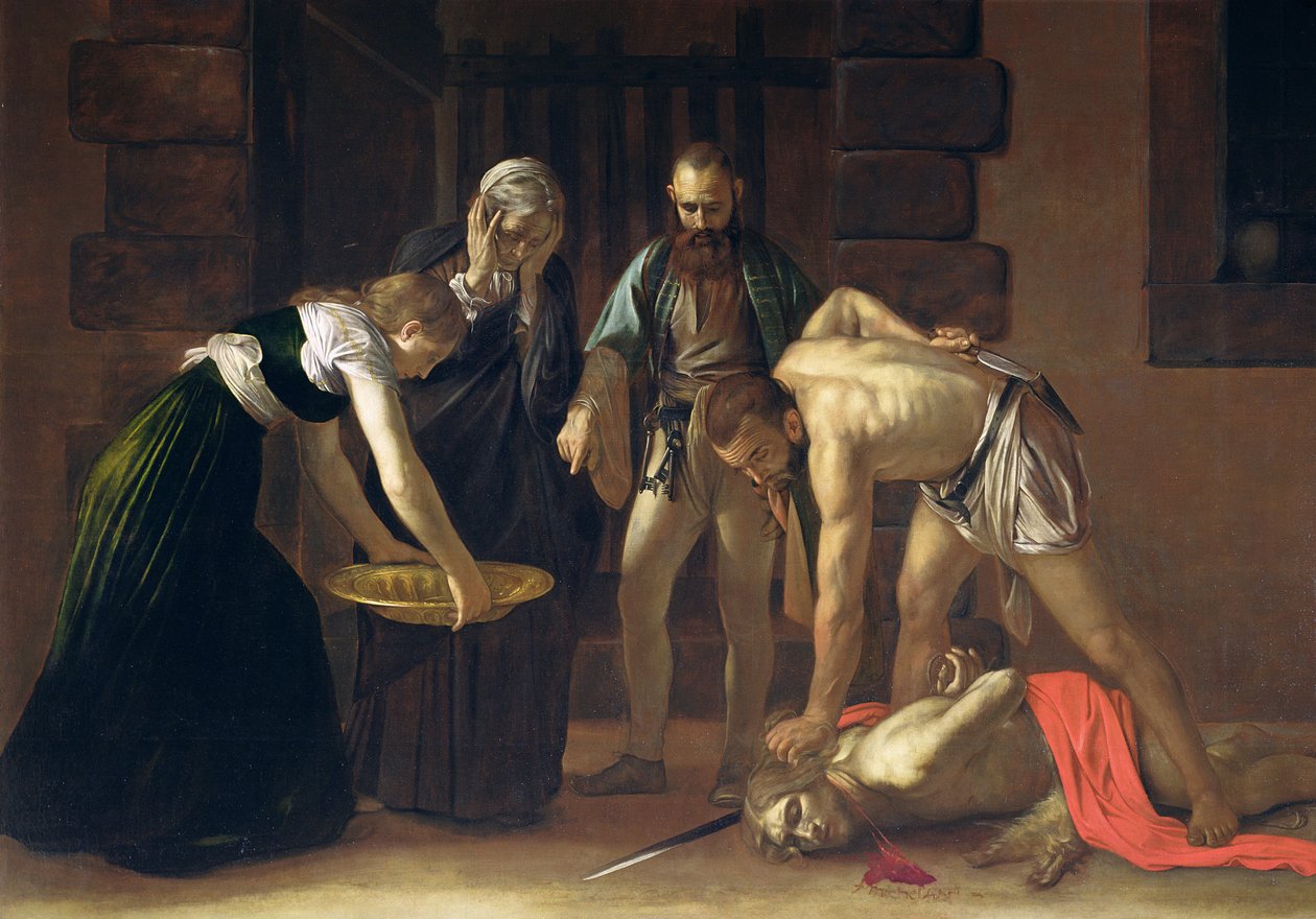 Stětí svatého Jana Křtitele, 1608 (detail obrazu 127654) od Michelangelo Merisi Caravaggio