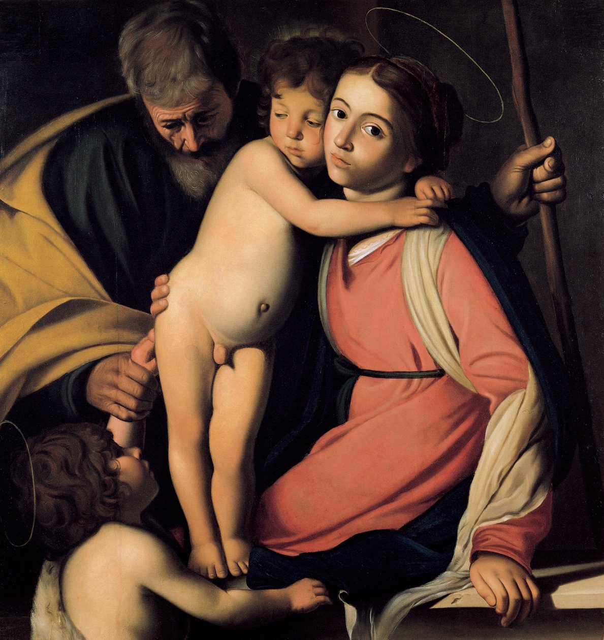 Svatá rodina s Janem Křtitelem jako chlapec, počátek 17. století. od Michelangelo Merisi Caravaggio
