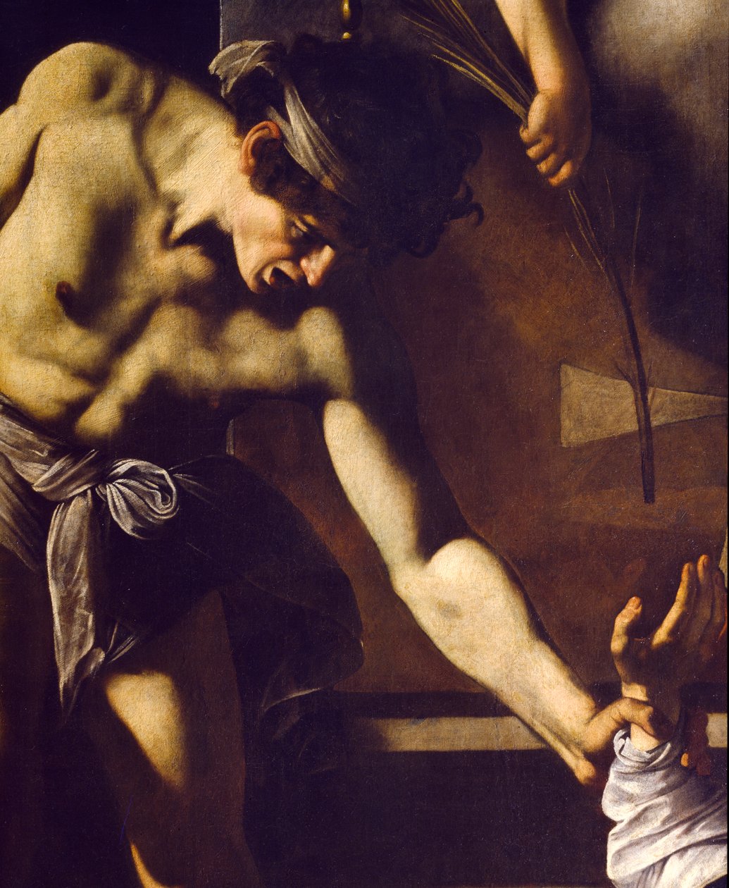 Umučení sv. Matouše, detail, 1599-1600 od Michelangelo Merisi Caravaggio