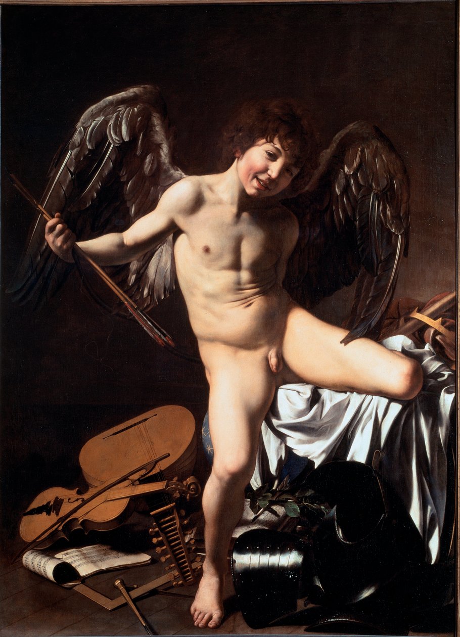 Amor vincit omnia (nazývaný Vítězný Amor nebo Láska triumfující nebo Pozemská láska) (malba od Michelangelo Merisi da Caravaggio