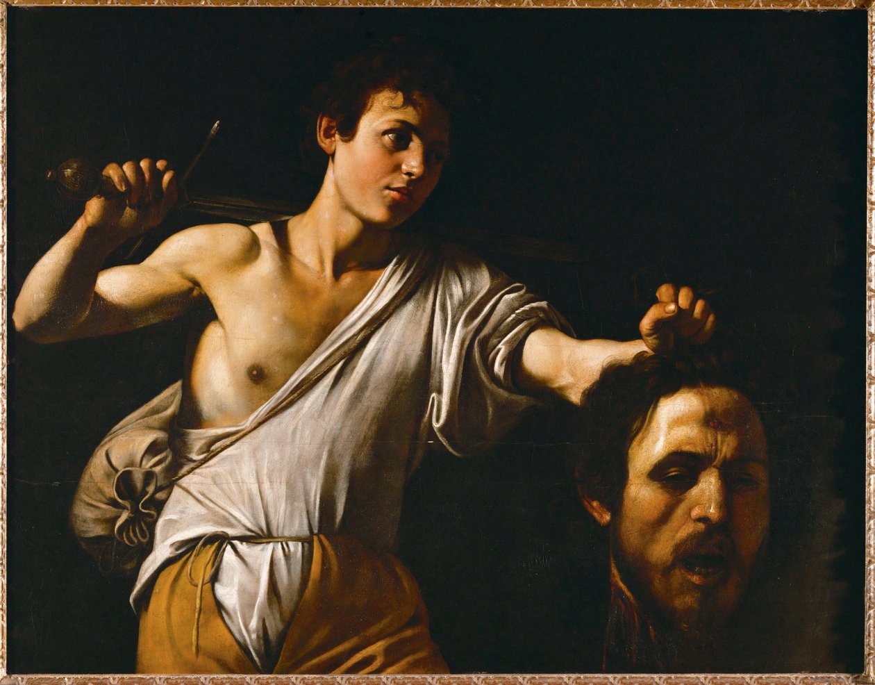 David ukazující Goliášovu hlavu (olej na topolovém dřevě) od Michelangelo Merisi da Caravaggio