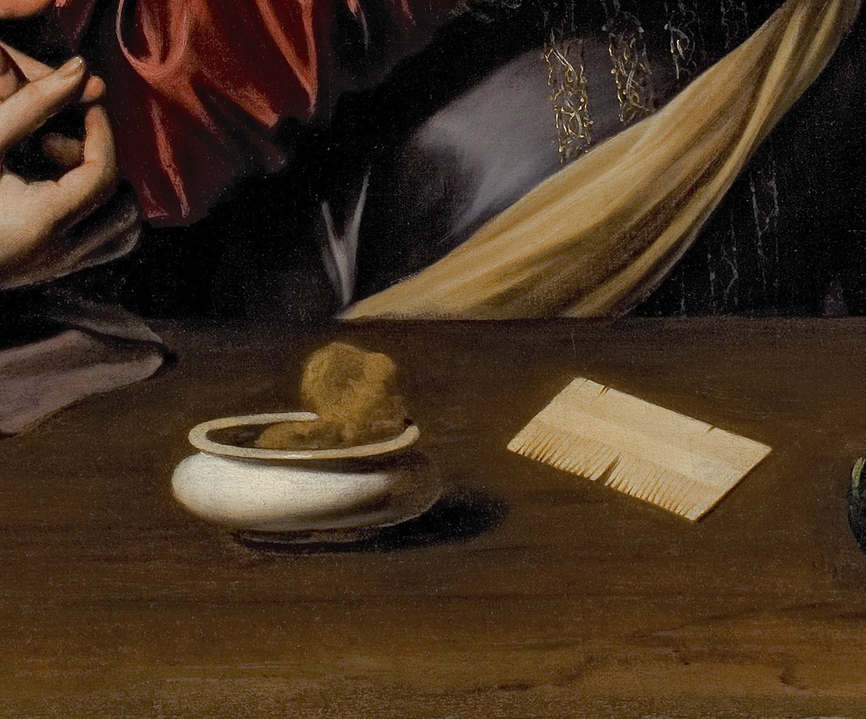 Detail Obrácení Magdaleny, kolem roku 1598 (olej a tempera na plátně) od Michelangelo Merisi da Caravaggio