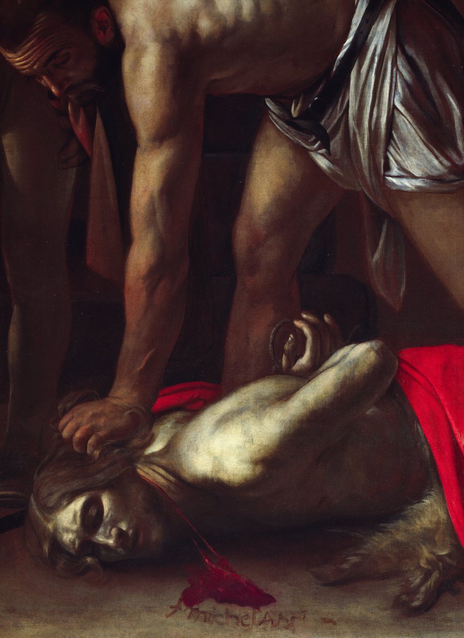 Detail : "Dekolace svatého Jana Křtitele od Michelangelo Merisi da Caravaggio