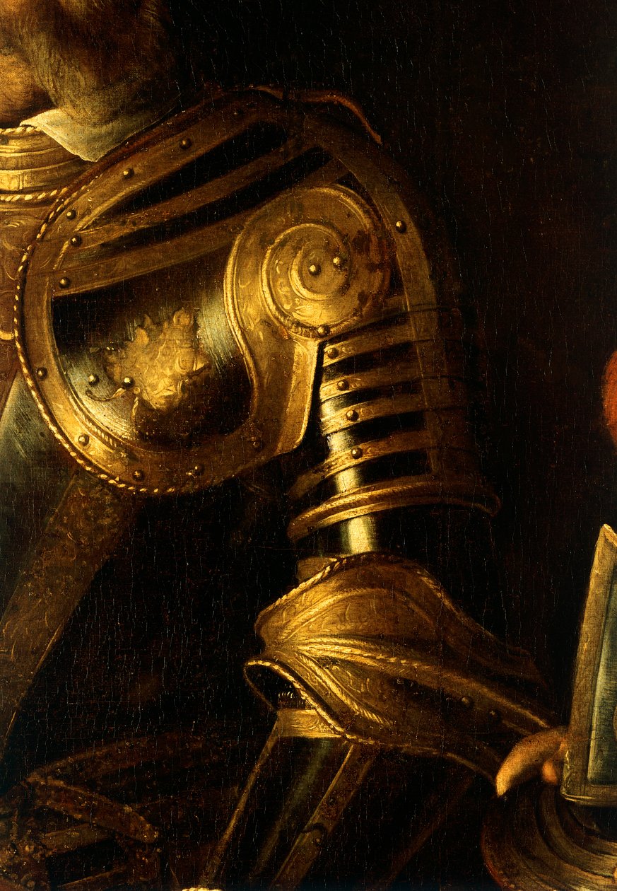 Detail portrétu Alof de Wignacourt s jeho stránkou od Michelangelo Merisi da Caravaggio