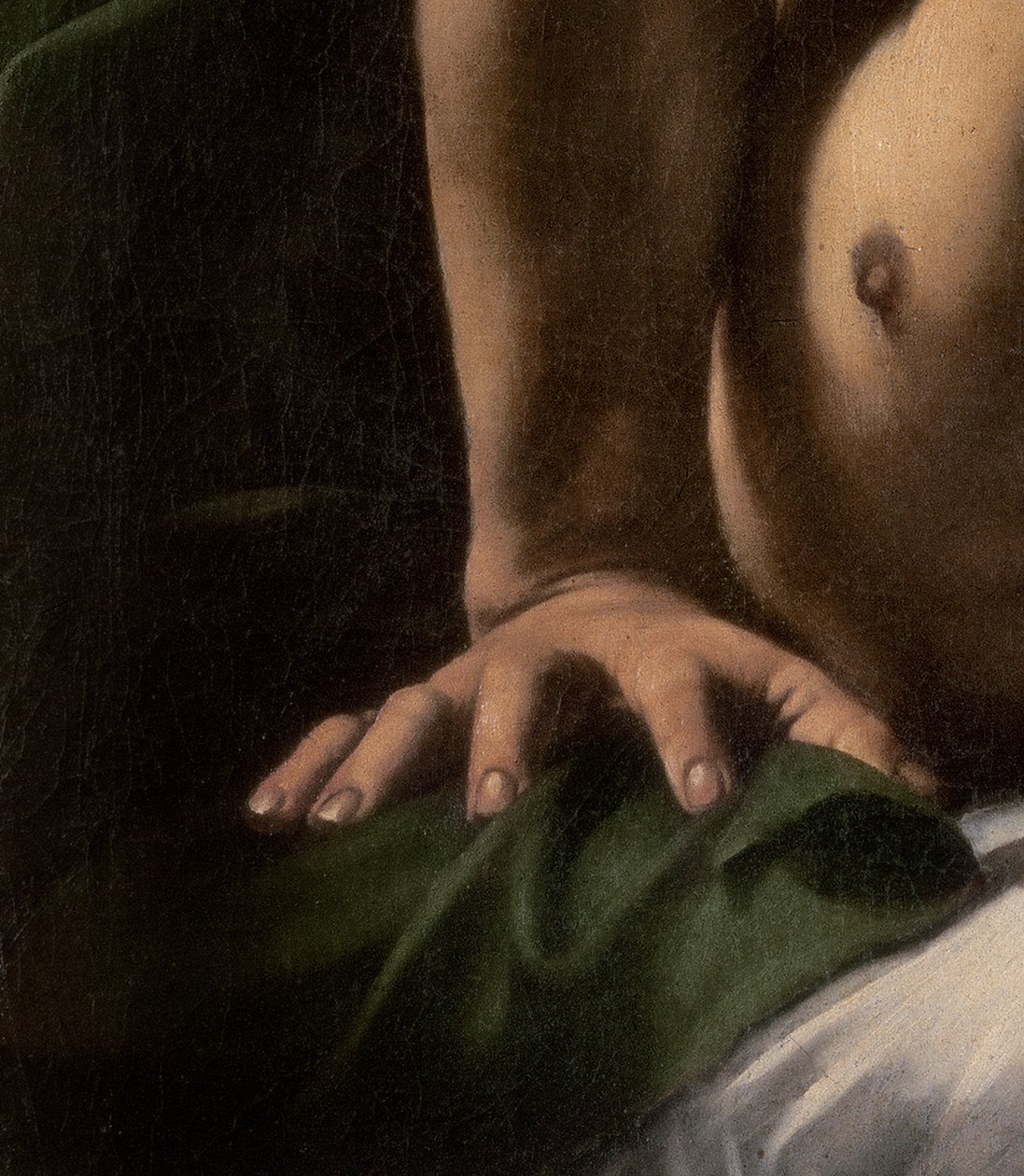 Detail generálovy ruky od Judith a Holofernes, 1599 od Michelangelo Merisi da Caravaggio