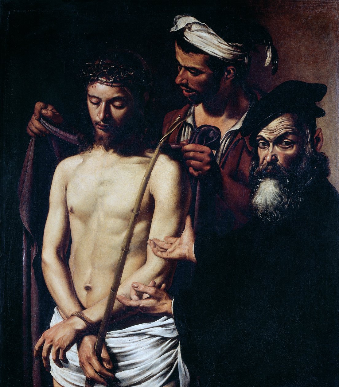 Hle muž, kolem 1605 (olej na plátně) od Michelangelo Merisi da Caravaggio