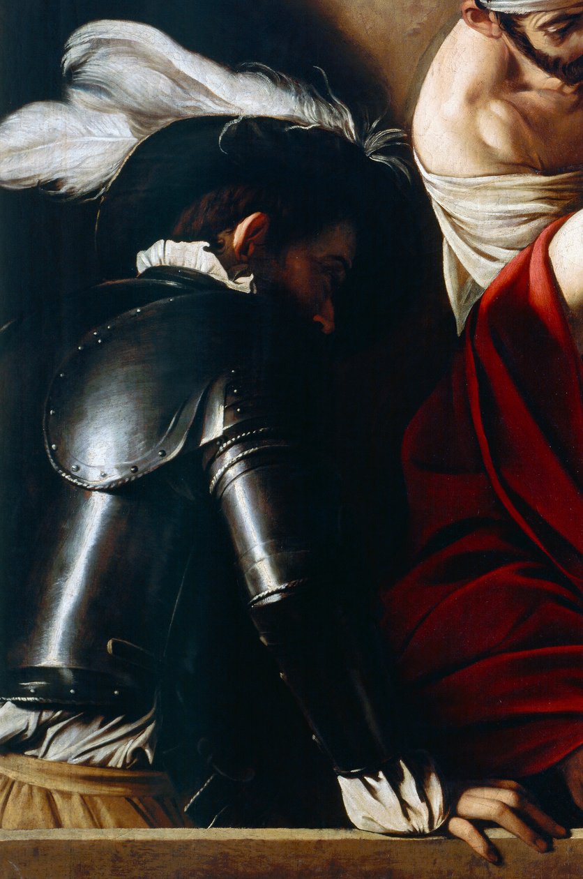 Muž v brnění, z Korunování trním, kolem 1603 (olej na plátně) (detail 507206) od Michelangelo Merisi da Caravaggio