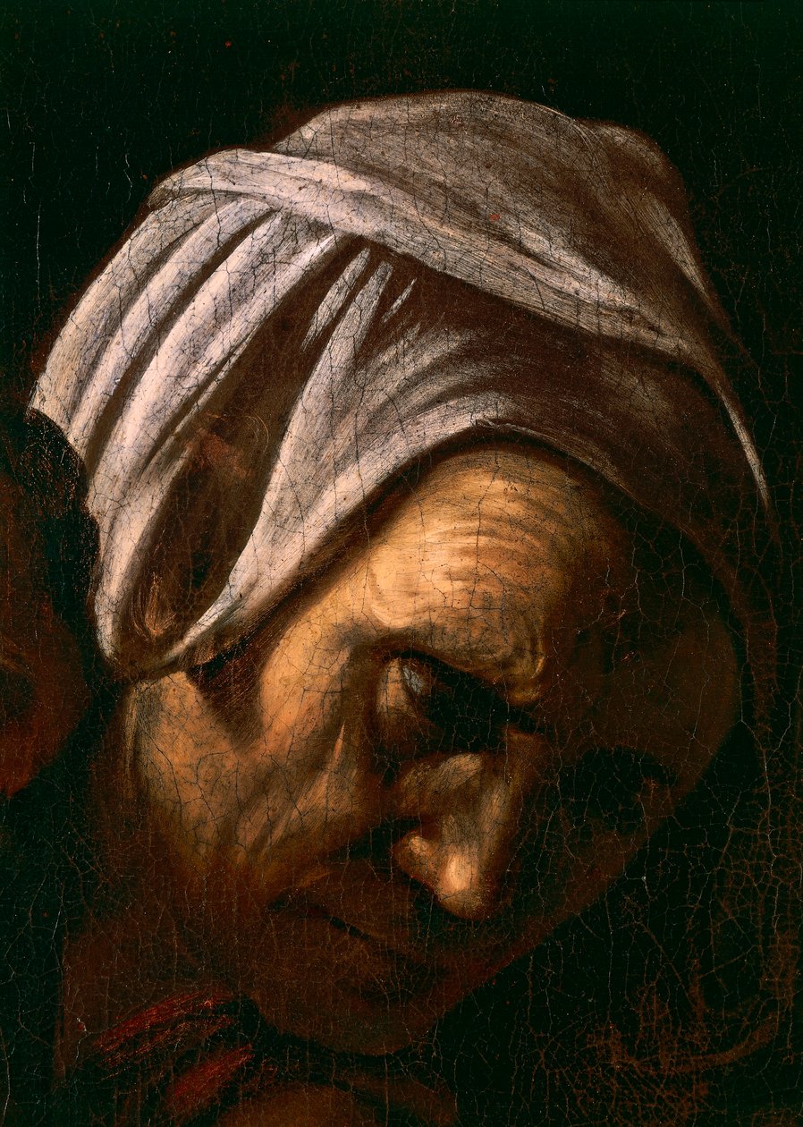Salome přijímá hlavu svatého Jana Křtitele, detail 1607-10 (olej a tempera na plátně) od Michelangelo Merisi da Caravaggio
