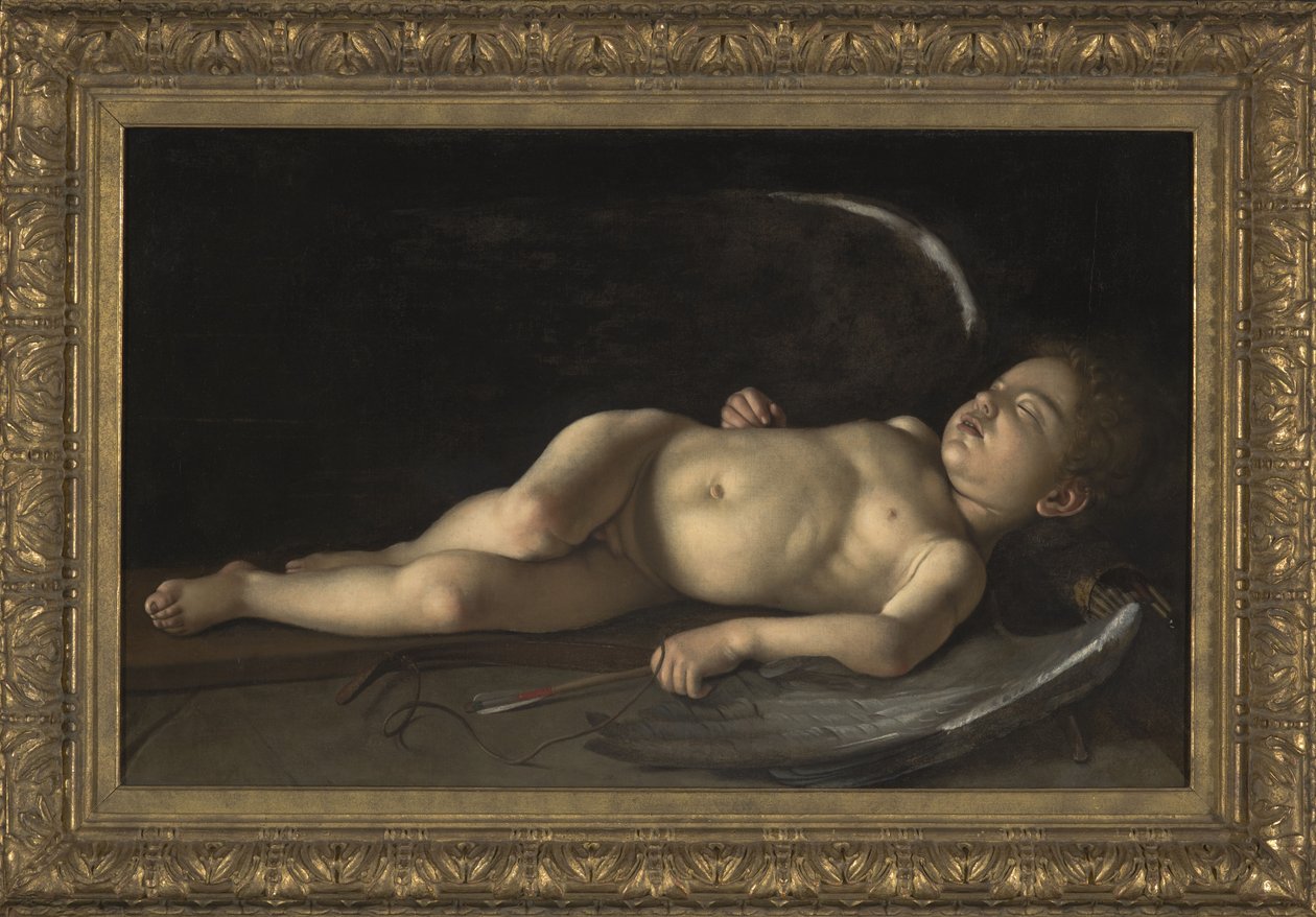 Spící Amor (olej na plátně) od Michelangelo Merisi da Caravaggio