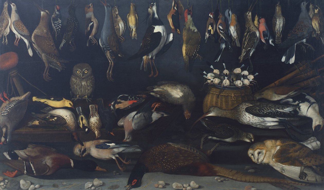 Zátiší s ptáky, od Master of the Hartford Still-life (olej na plátně) od Michelangelo Merisi da Caravaggio