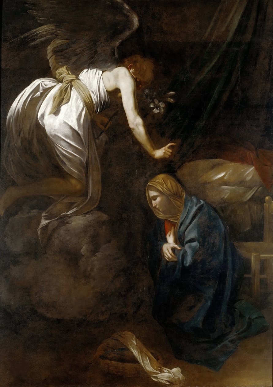 Zvěstování, asi 1608-1610 (olej na plátně) od Michelangelo Merisi da Caravaggio