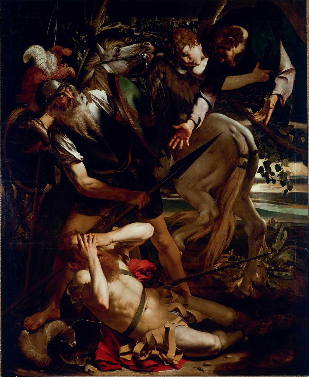 Obrácení svatého Pavla. Obraz od Michelangela Merisiho dit Il Caravaggio (Caravaggio) (1571-1610) 1594-1596 Rozměr.237x189 cm Odescalchi Balbi Collection, Řím - Obrácení sv. Pavla, od Michelangela Merisi a.k.a Il Caravaggio (15071-161). Olej od Michelangelo Merisi da Caravaggio