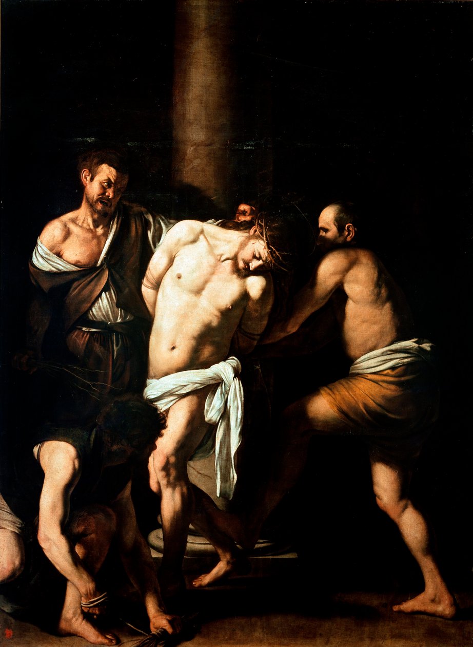 Bičování Krista Obraz Michelangela Merisiho zvaný Caravaggio nebo il Caravaggio (1571-1610) 1607-1610 ne. 2,86x2,13 m Neapol, Národní muzeum Capodimonte od Michelangelo Merisi da Caravaggio