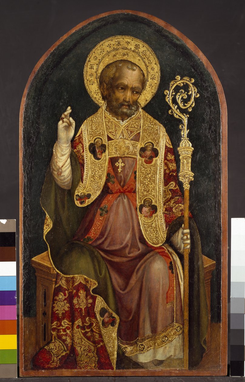 Svatý biskup, 15. století (tempera na desce) od Michele Giambono