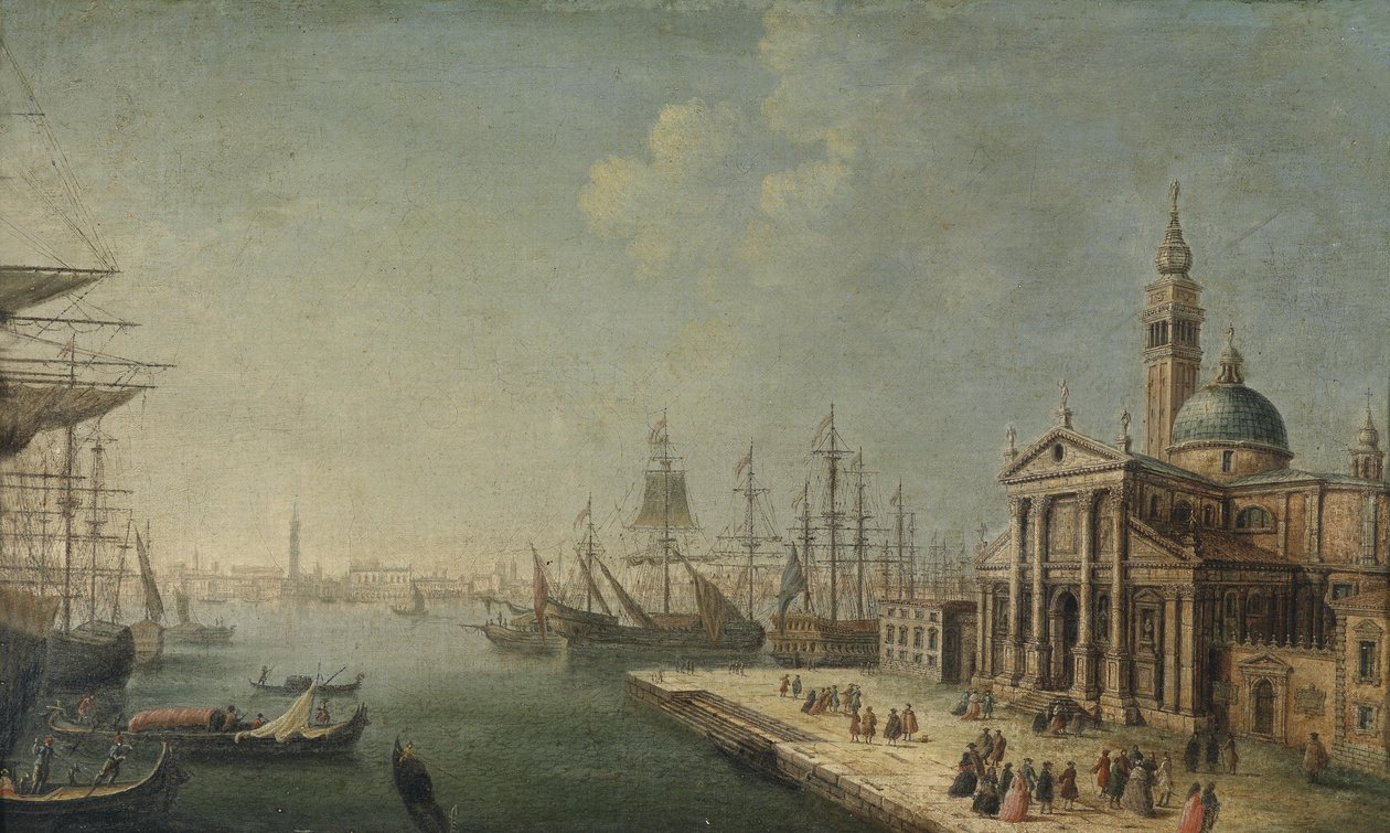 Pohled na Bacino di San Marco z kostela a ostrova San Giorgio Maggiore od Michele Marieschi