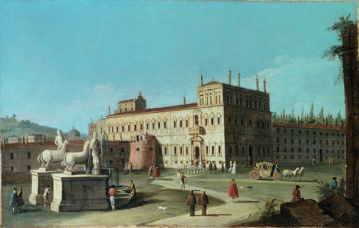 Pohled na Palazzo del Quirinale, Řím od Michele Marieschi