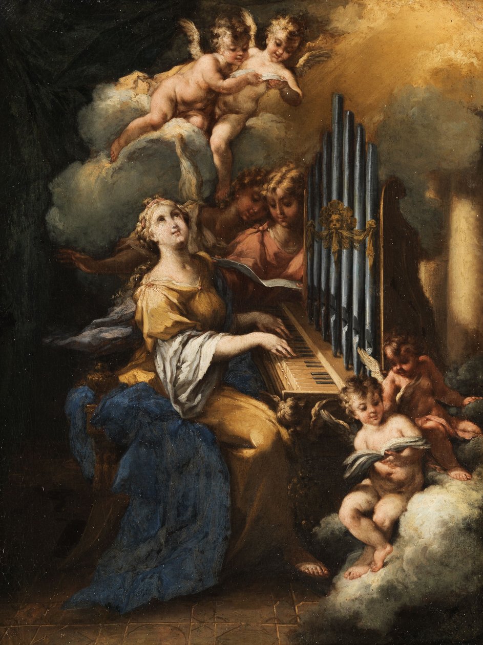 Svatá Cecílie u varhan od Michele da Parma