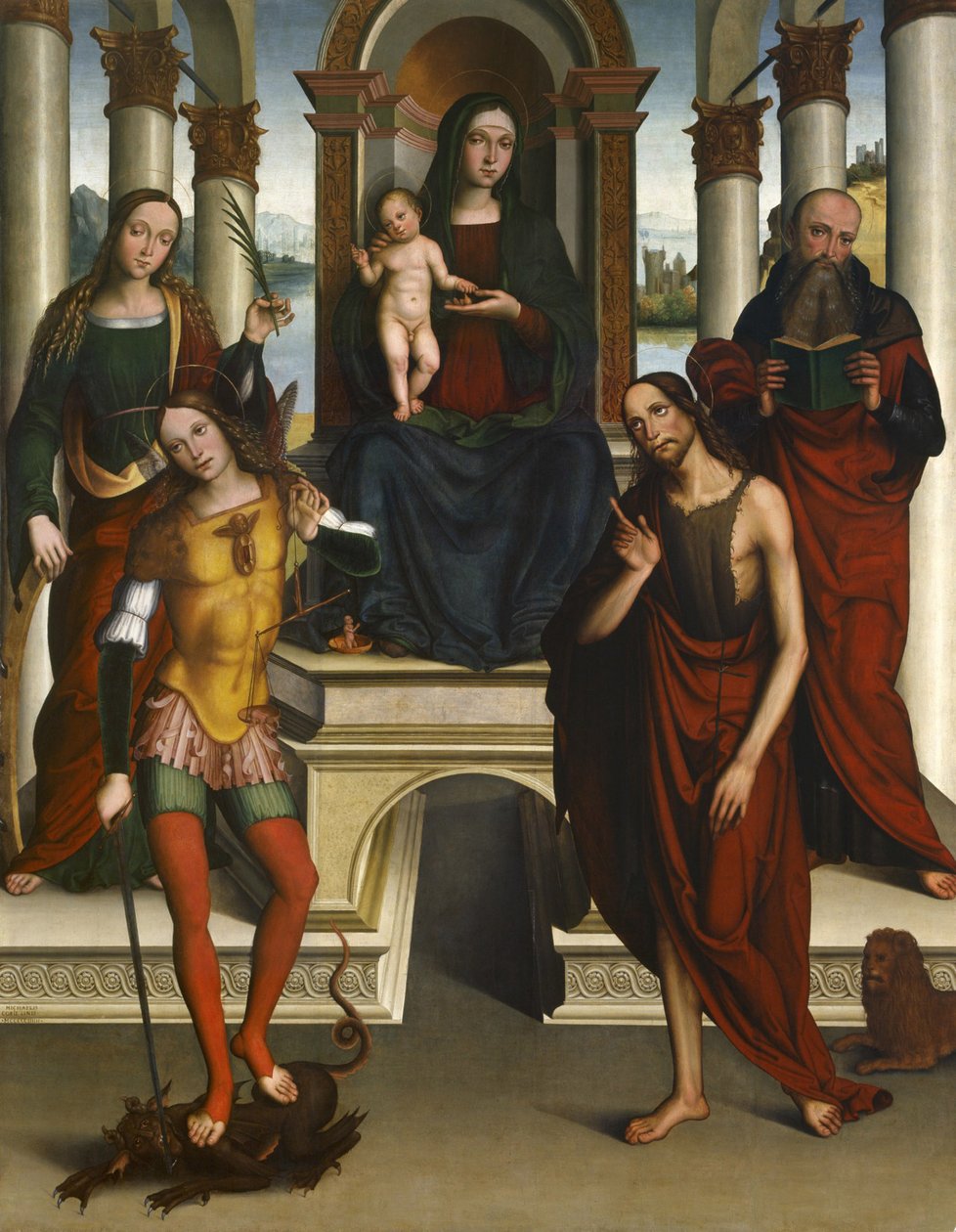Madonna a dítě na trůnu se svatými, 1506 od Michele di Luca dei Coltellini