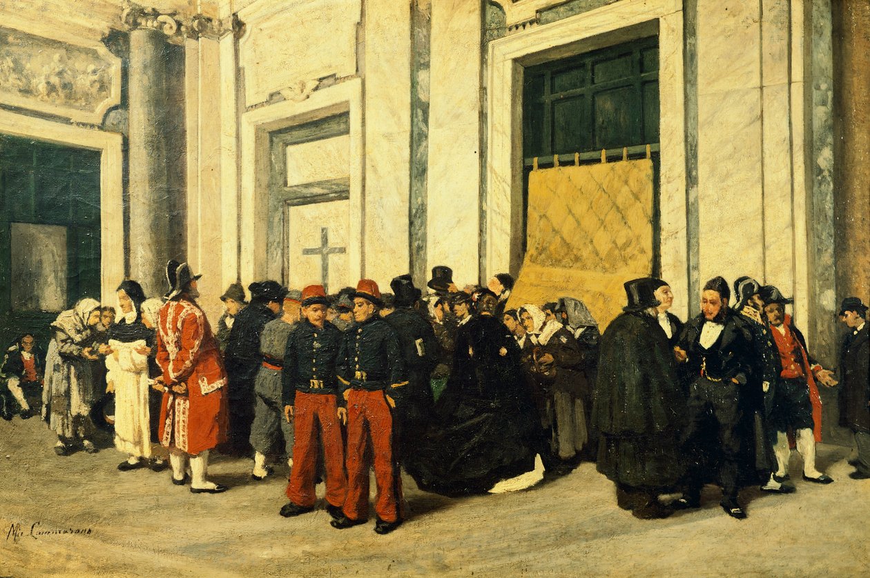 Vstupní hala Santa Maria Maggiore, ca 1865, Michele Cammarano (1835-1920), Itálie, Olej na plátně. od Michele Cammarano