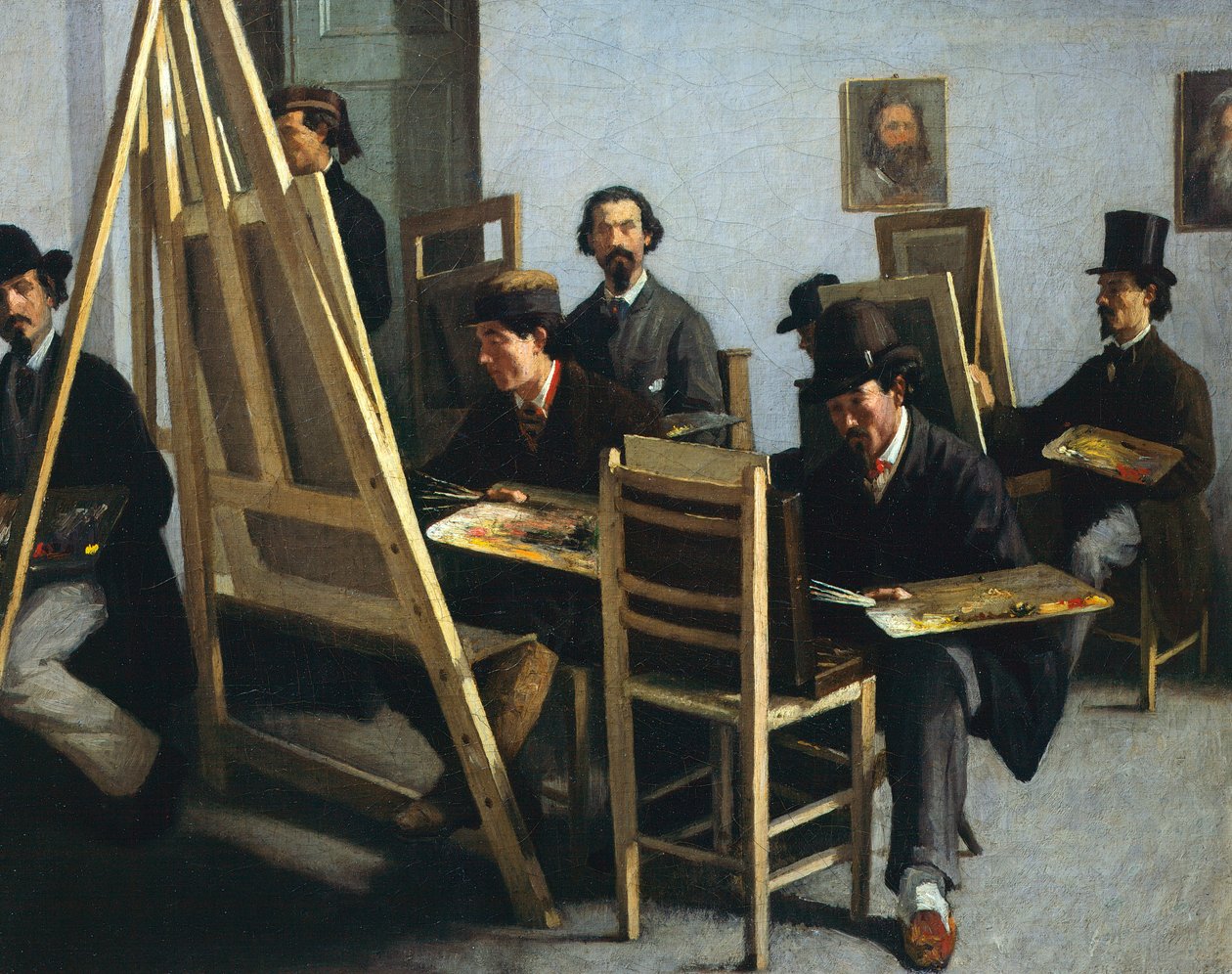 Škola malířství, Michele Cammarano, cca 1865 od Michele Cammarano