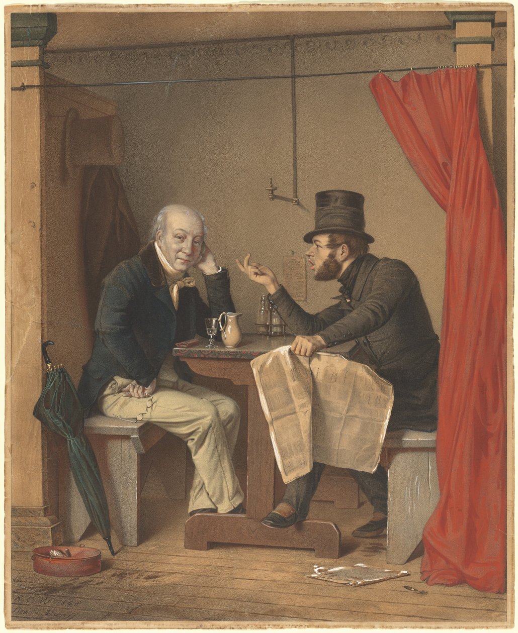 Politika v Oyster House od Michele Fanoli, after Richard Caton Woodville