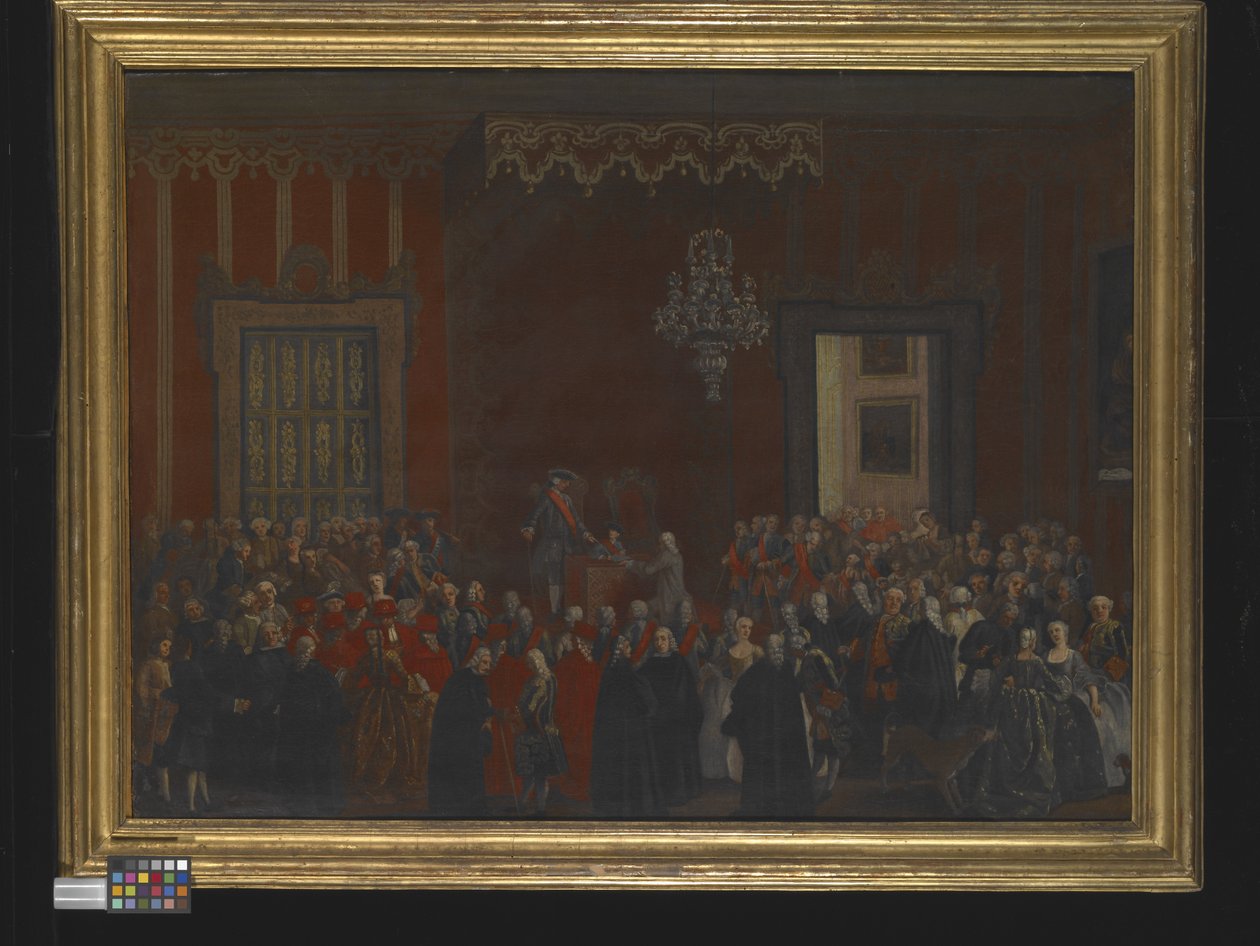 Obřad při nástupu Ferdinanda IV. na neapolský trůn v roce 1759, kolem roku 1780 (olej na plátně) od Michele Foschini