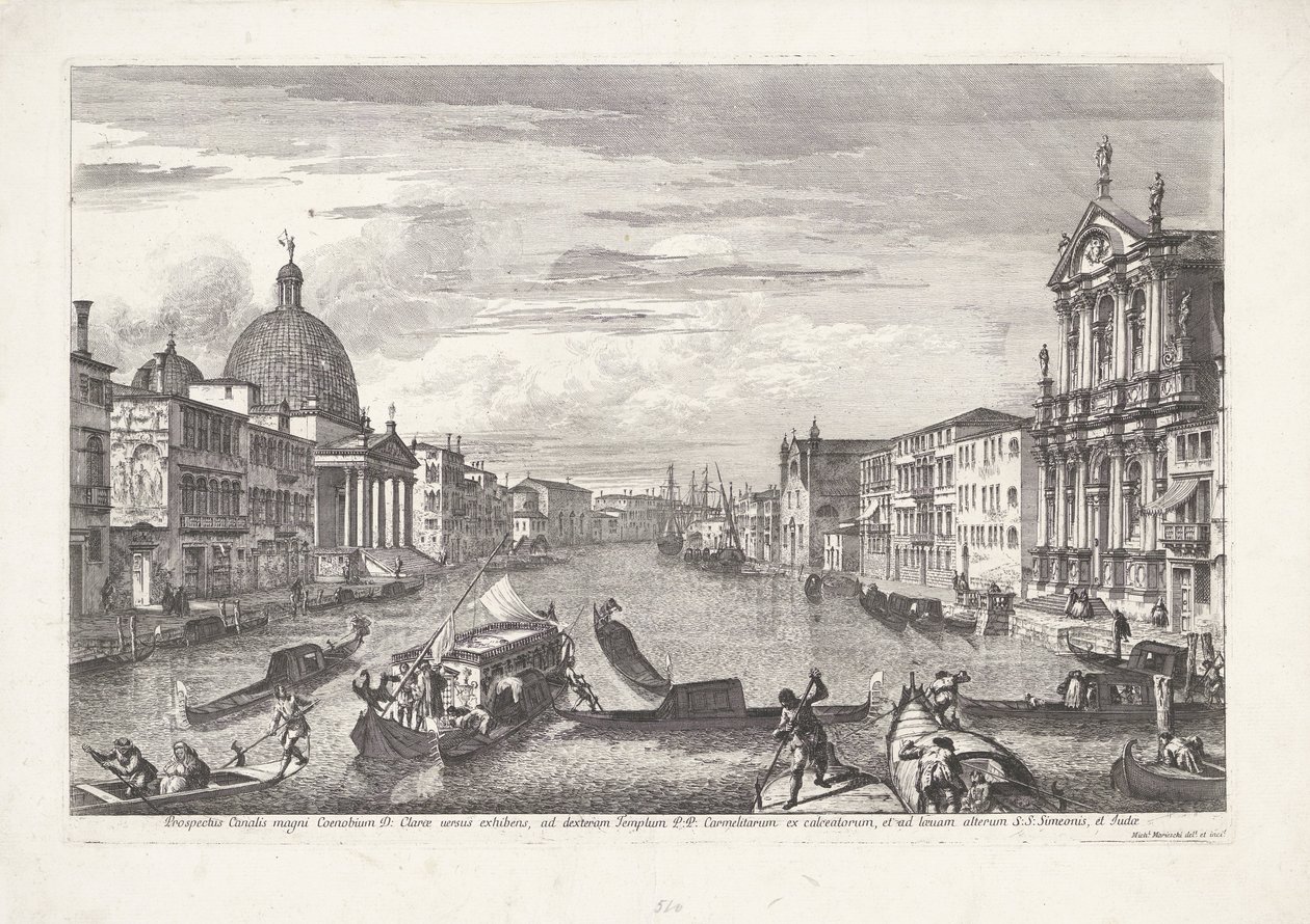 Canal Grande v Benátkách Prospekt Grand Canal of Coenobium D: s jasnými liniemi (...) (název na předmětu) Gezichten op Venetië (název série) Nádherné a vybrané pohledy na město Benátky (název série) od Michele Marieschi