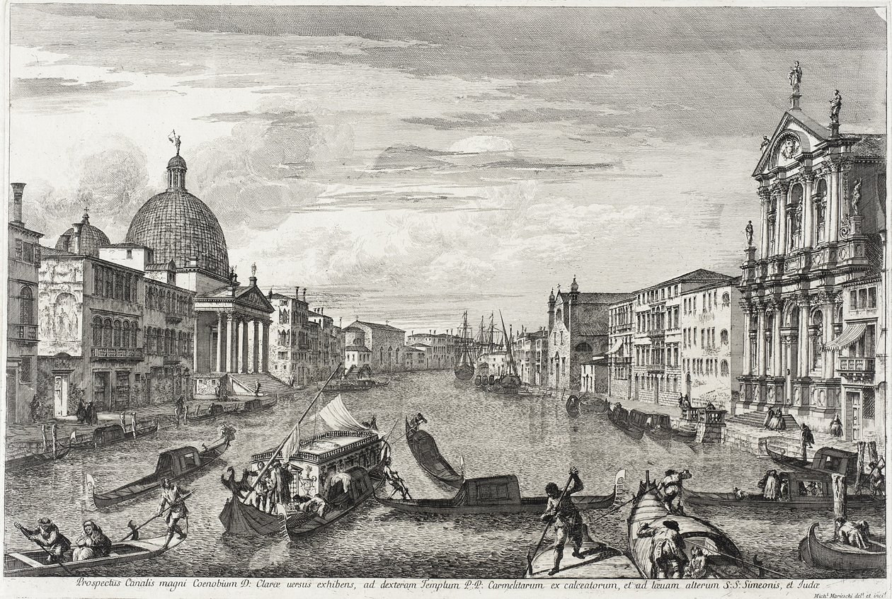 Canal Grande mezi San Simone Piccolo a Santa Chiara, c.1740-41 od Michele Marieschi