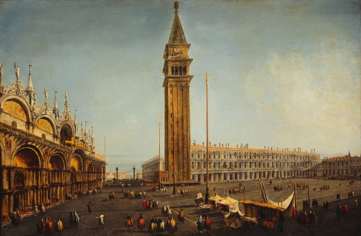 Piazza San Marco, Benátky, z Torre dell "Orologio, c.1737-9 od Michele Marieschi