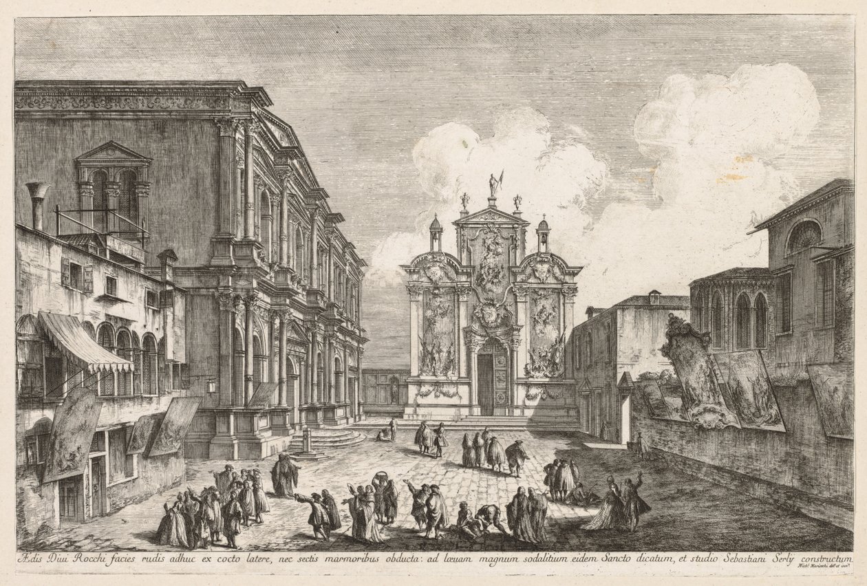 Pohledy na Benátky: Campo S. Rocco, 1741. od Michele Marieschi