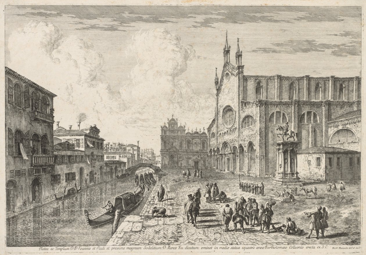 Pohledy na Benátky: Campo S. S. Giovanni e Paolo, 1741. od Michele Marieschi