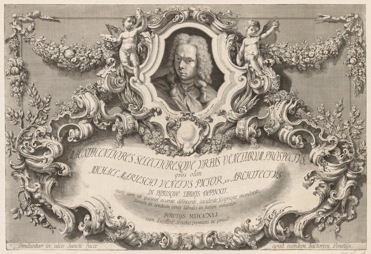 Pohledy na Benátky: Frontispiece - titulní strana od Michele Marieschi
