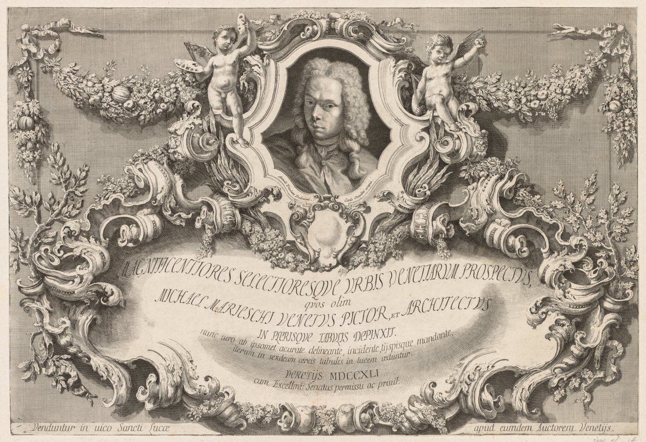 Pohledy na Benátky: Frontispis – titulní strana, 1741. od Michele Marieschi