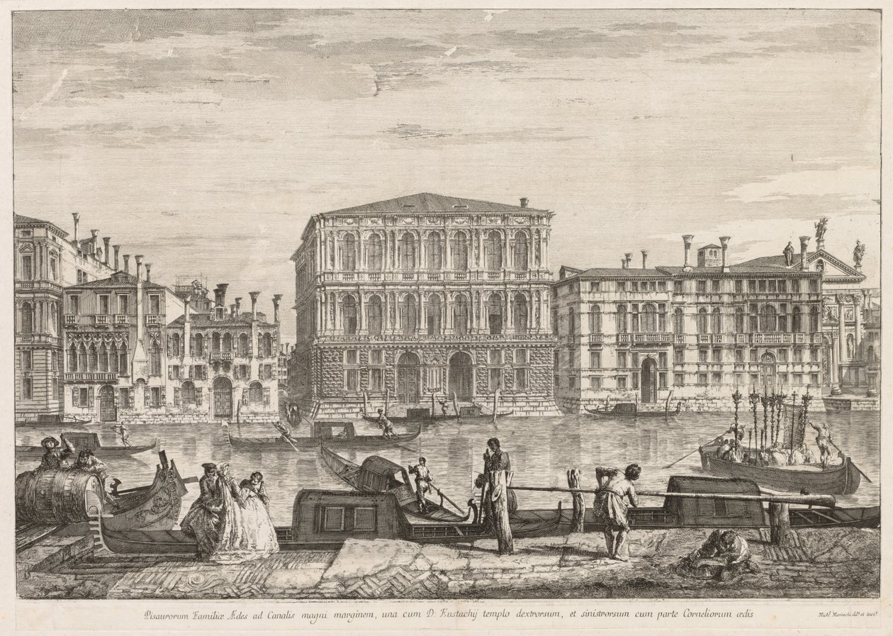 Pohledy na Benátky: Palác Pesaro od Michele Marieschi