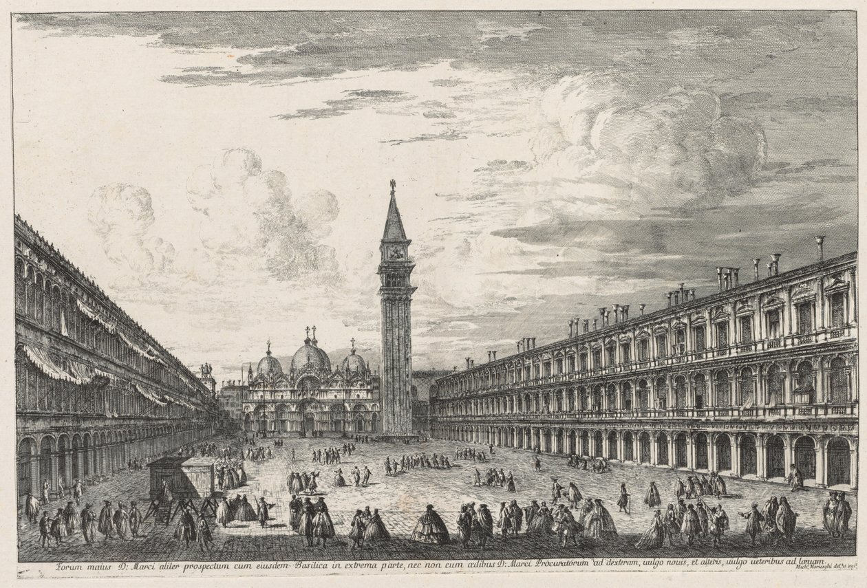 Pohledy na Benátky: Piazza SAN. Marco od Michele Marieschi