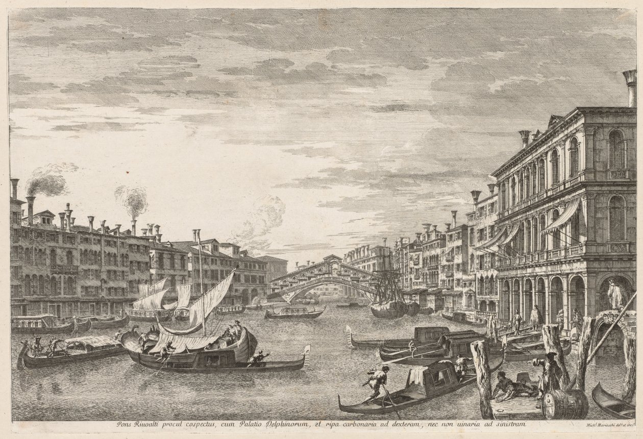 Pohledy na Benátky: Rialto, 1741. od Michele Marieschi