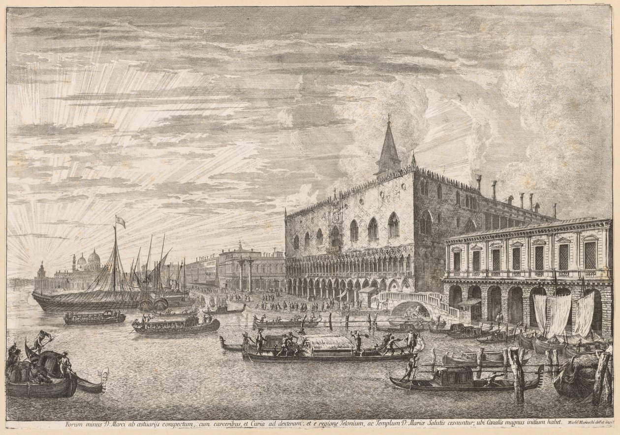 Pohledy na Benátky: The Molo a S. M. Della Salute od Michele Marieschi