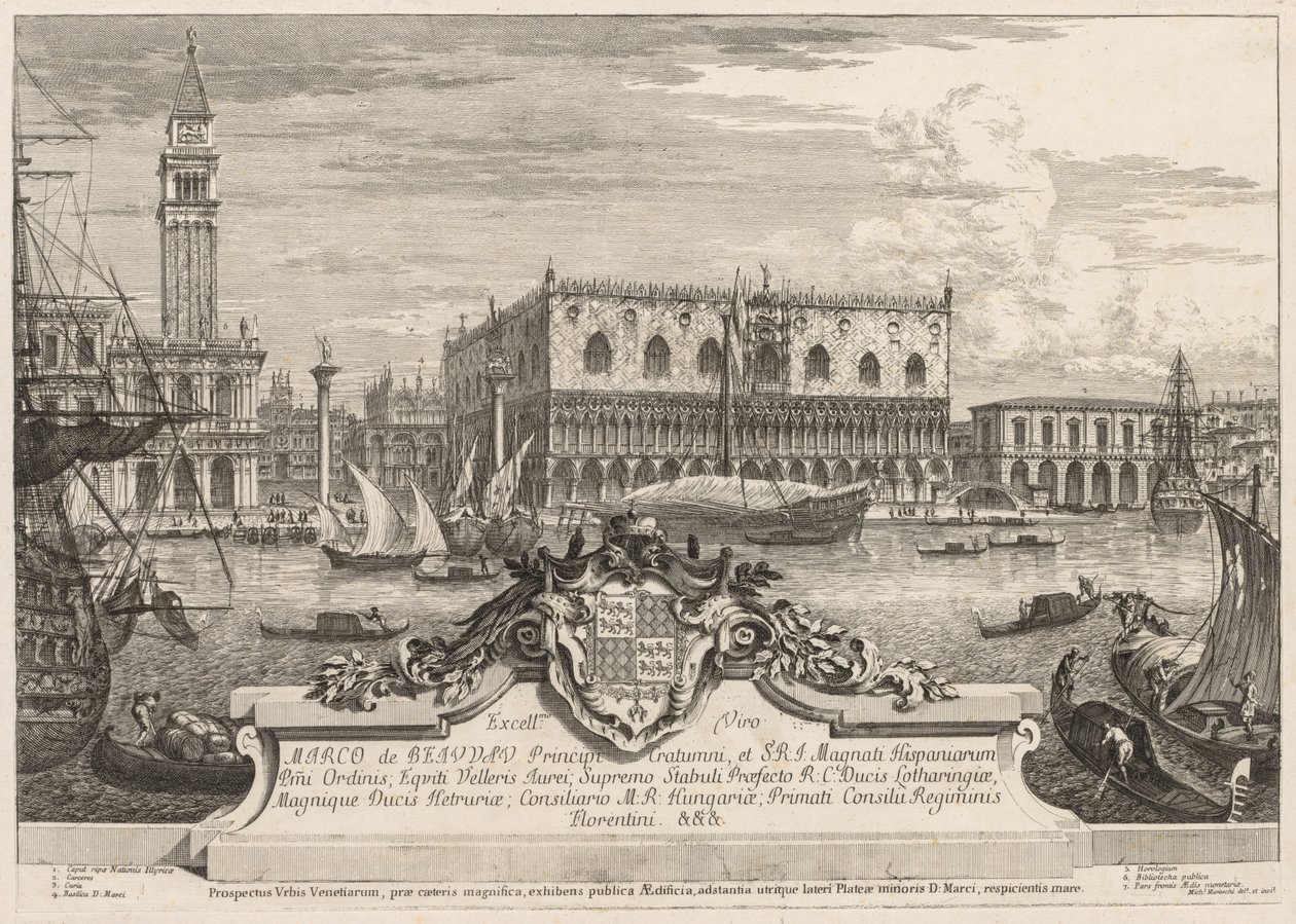 Pohledy na Benátky: Piazzetta a Dóžecí palác, 1741. od Michele Marieschi