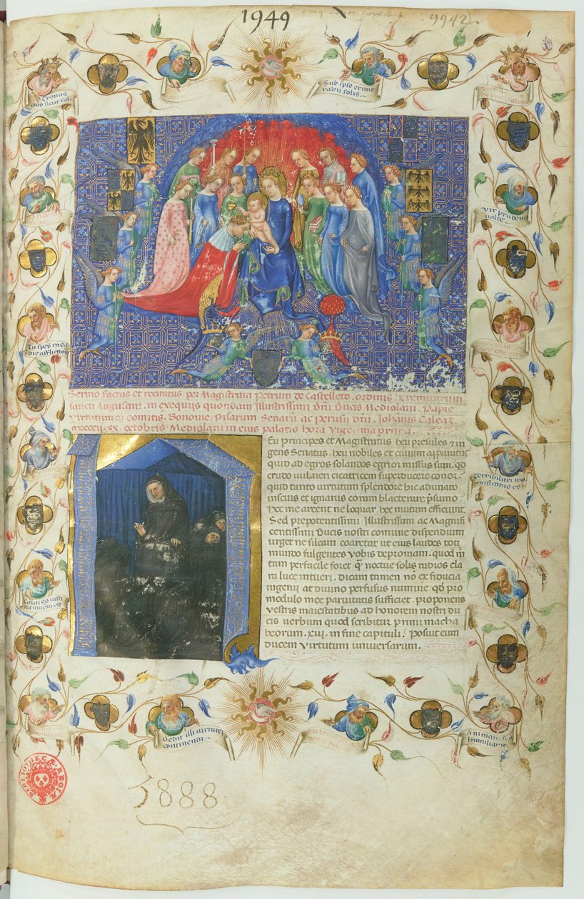 Genealogie rodu Visconti (BNF, ms lat. 5888) btv1b10020318d, f13 od Michelino Molinari da Besozzo