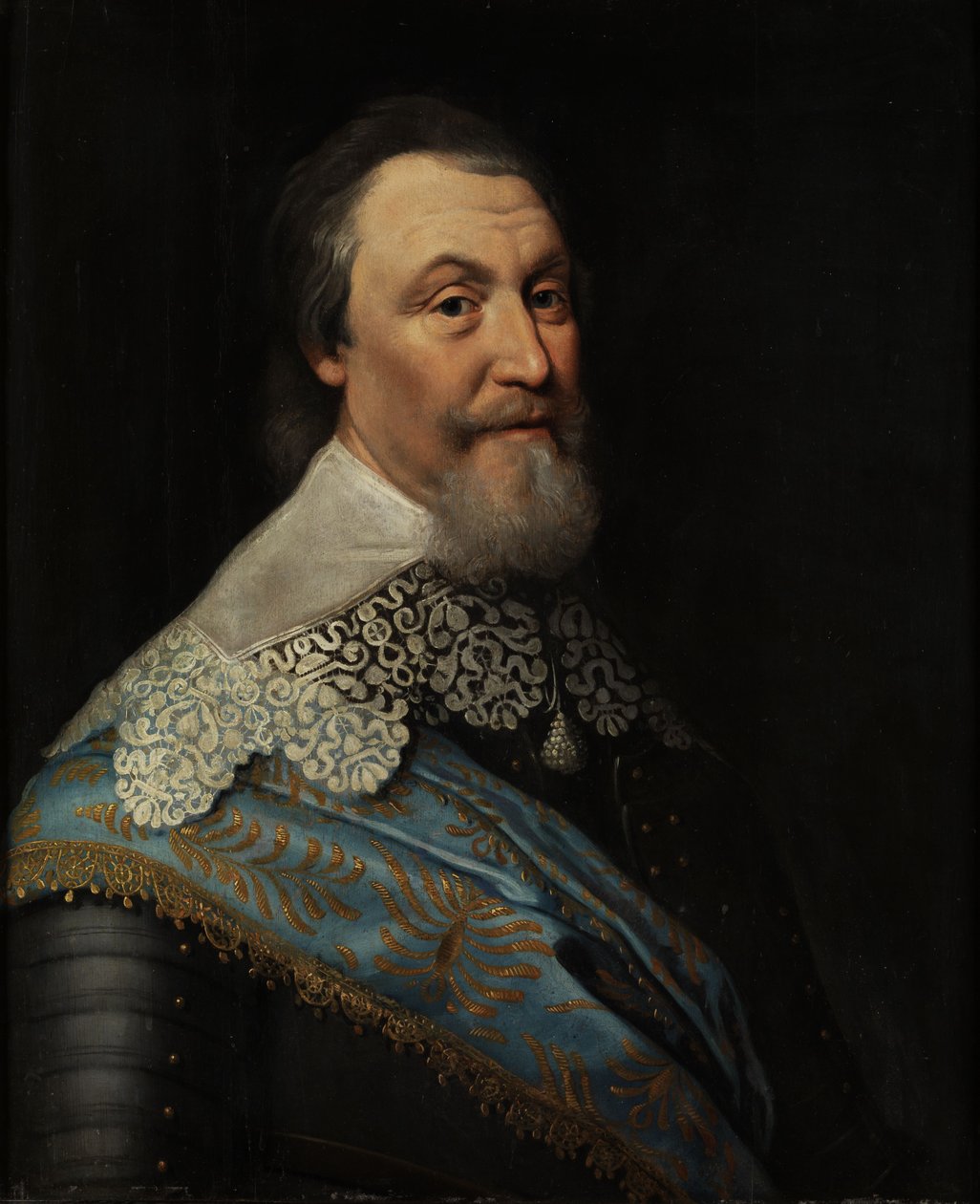 Portrét švédského ministra a velitele Axel Ochsenstierna Södermöre (1586 - 1654) od švédské královny Christiny od Michiel Jansz van Mierevelt