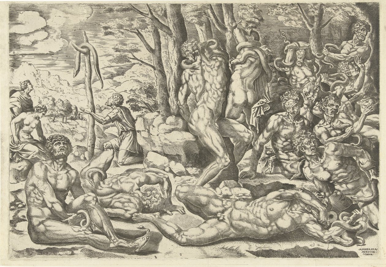 Klanění drzého hada od Michiel Coxie (I) (attributed to)