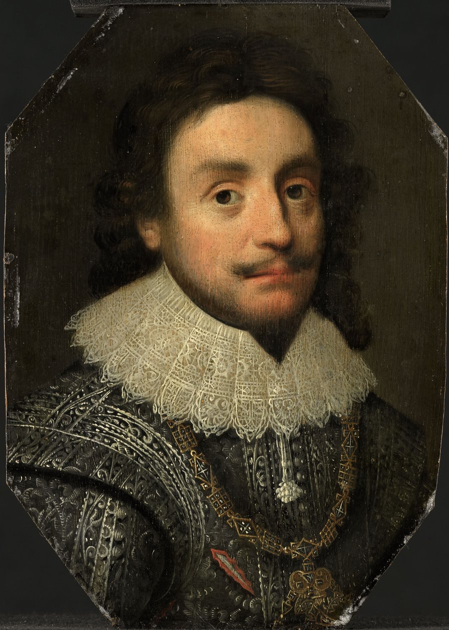 Portrét Fredericka V. (1596-1632), kolem 1621 (olej na panelu) od Michiel Jansz. van (after) Miereveld