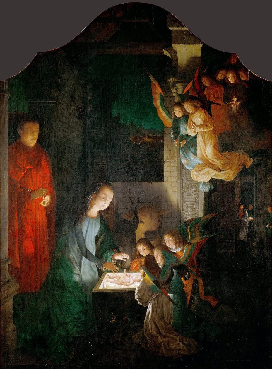 Narození Krista - Michael Sittow (maitre Michiel) (1460/68-1525). Olej na dřevě, cca 1510-1520. Rozměr: 113 x 84 cm. Uměleckohistorické muzeum, Vienne od Michiel Sittow